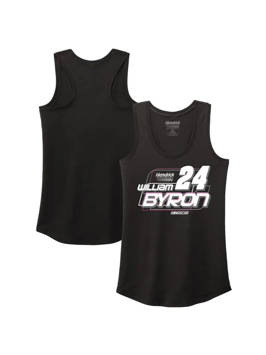 Hendrick Motorsports Team Collection Женская черная майка-борцовка William Byron из смешанной ткани — черный