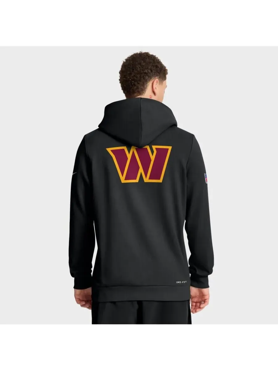 Nike Мужская черная толстовка на молнии Washington Commanders Sideline Standard Issue Utility — изображение 2 из 5, черный