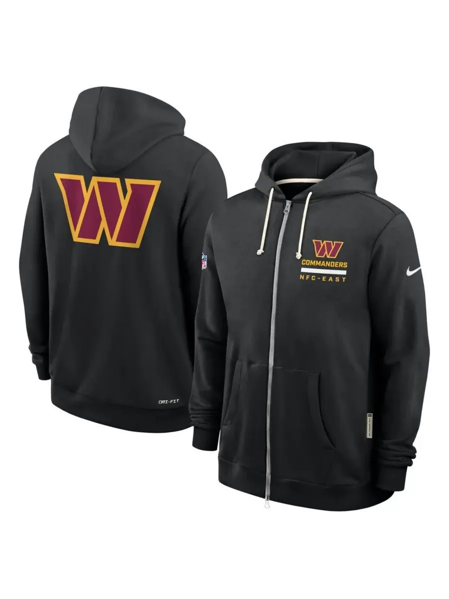 Nike Мужская черная толстовка на молнии Washington Commanders Sideline Standard Issue Utility — изображение 3 из 5, черный