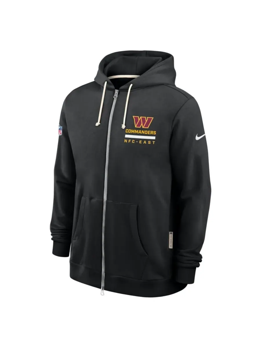Nike Мужская черная толстовка на молнии Washington Commanders Sideline Standard Issue Utility — изображение 5 из 5, черный