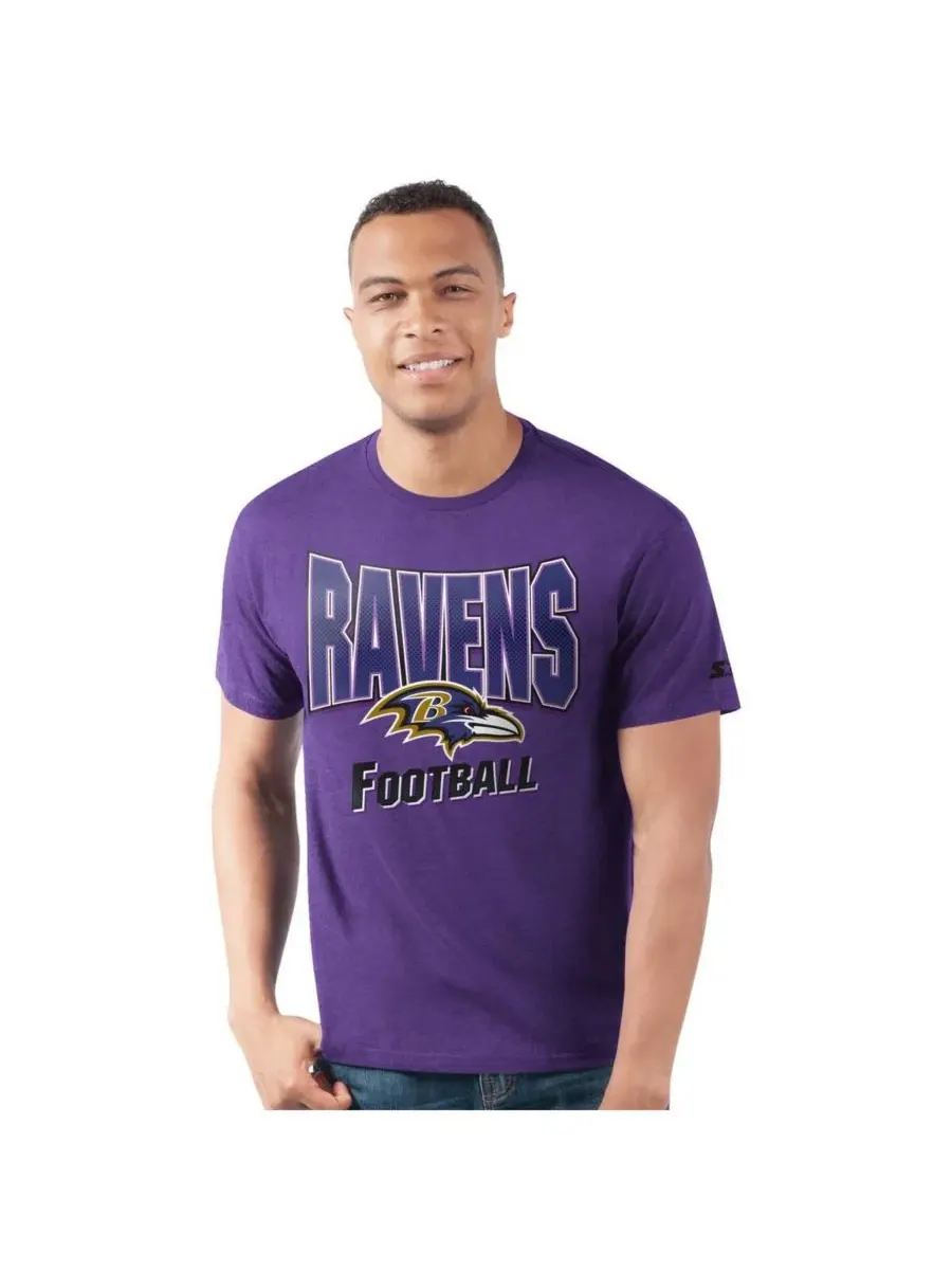 Starter Мужская фиолетовая футболка Baltimore Ravens Prime Time — изображение 1 из 2, фиолетовый