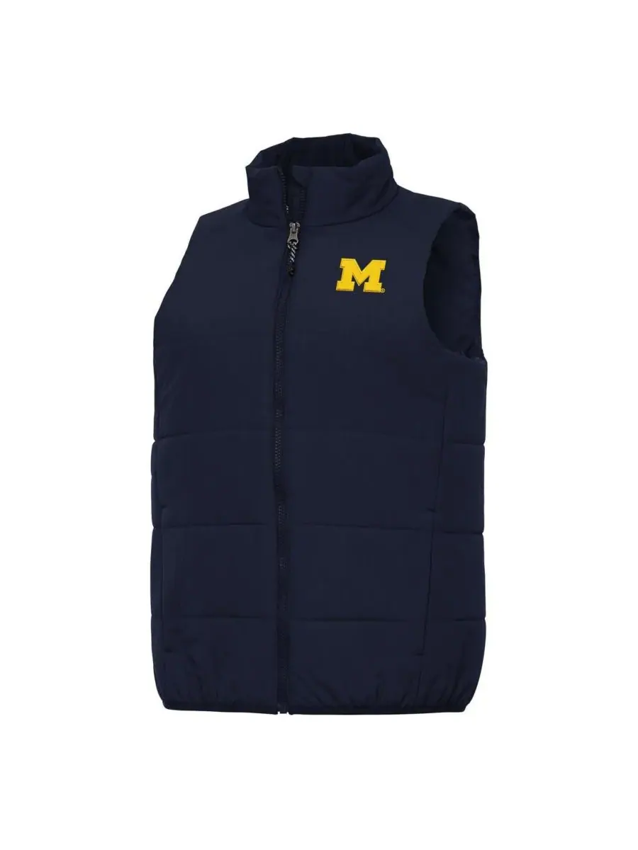 Женская военно-морская жилетка на молнии Michigan Wolverines Experience Antigua — изображение 1 из 1, темно-синий