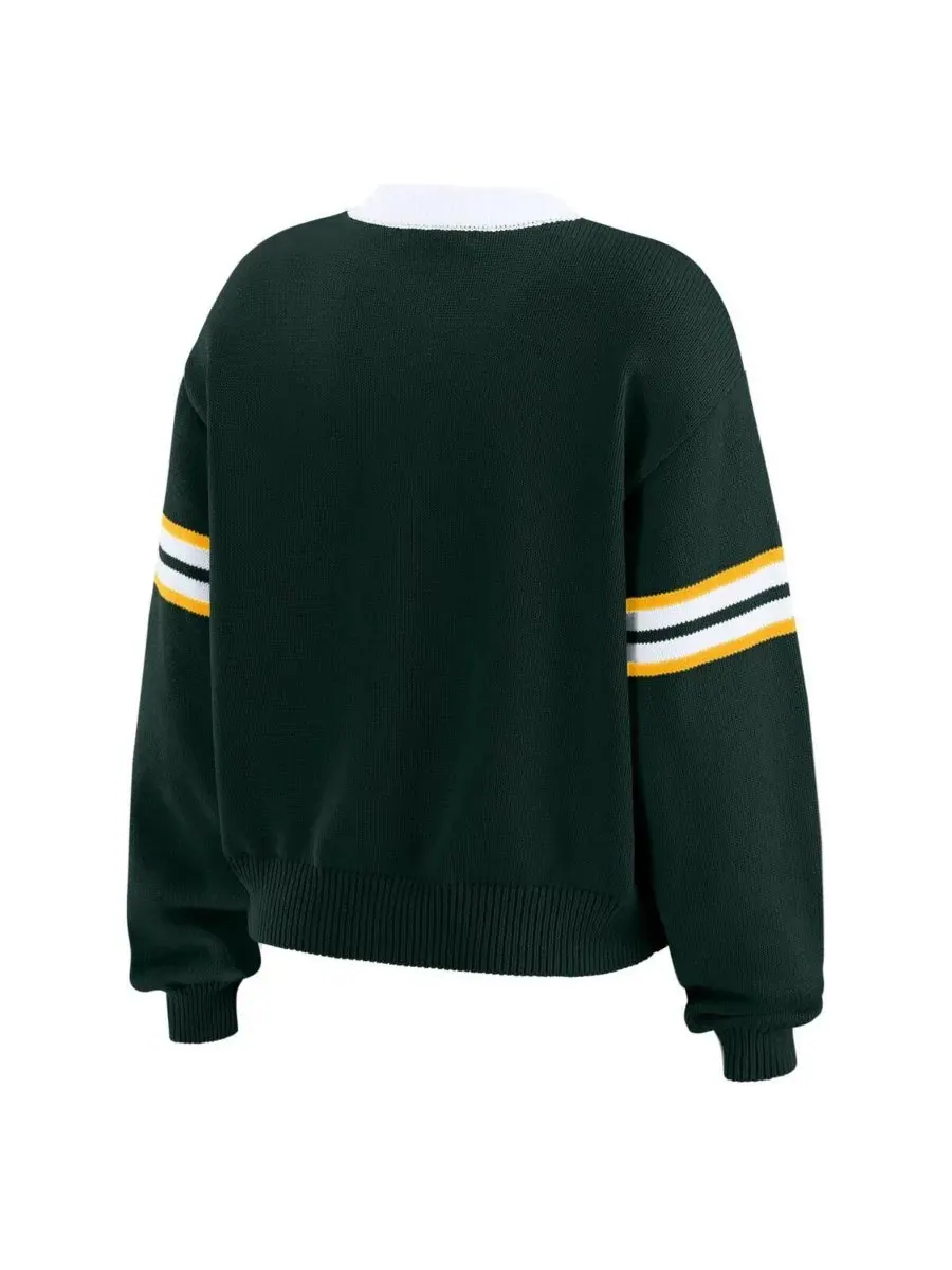 WEAR by Erin Andrews Женский зеленый свитер Green Bay Packers на шнуровке — изображение 4 из 4