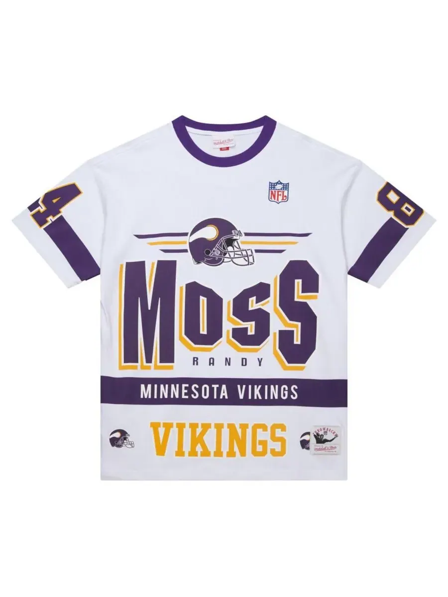 Mitchell & Ness Мужская белая футболка с винтажным логотипом команды Minnesota Vikings, посвященная — изображение 2 из 3