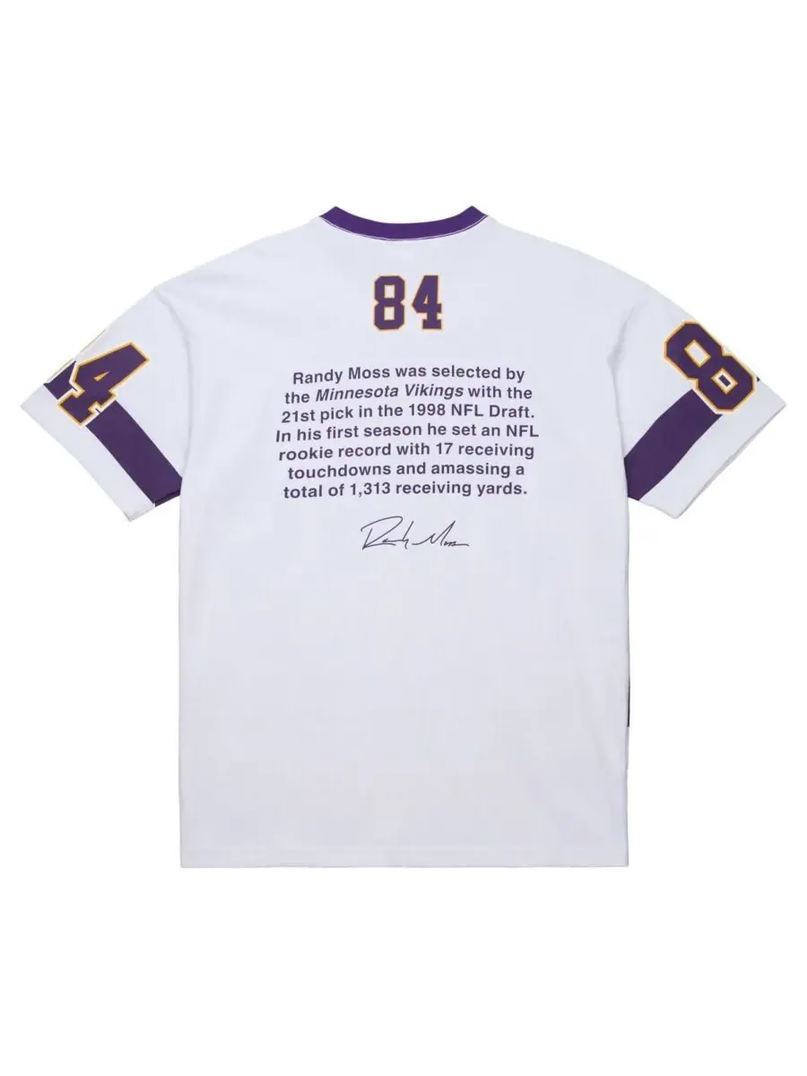 Mitchell & Ness Мужская белая футболка с винтажным логотипом команды Minnesota Vikings, посвященная — изображение 3 из 3
