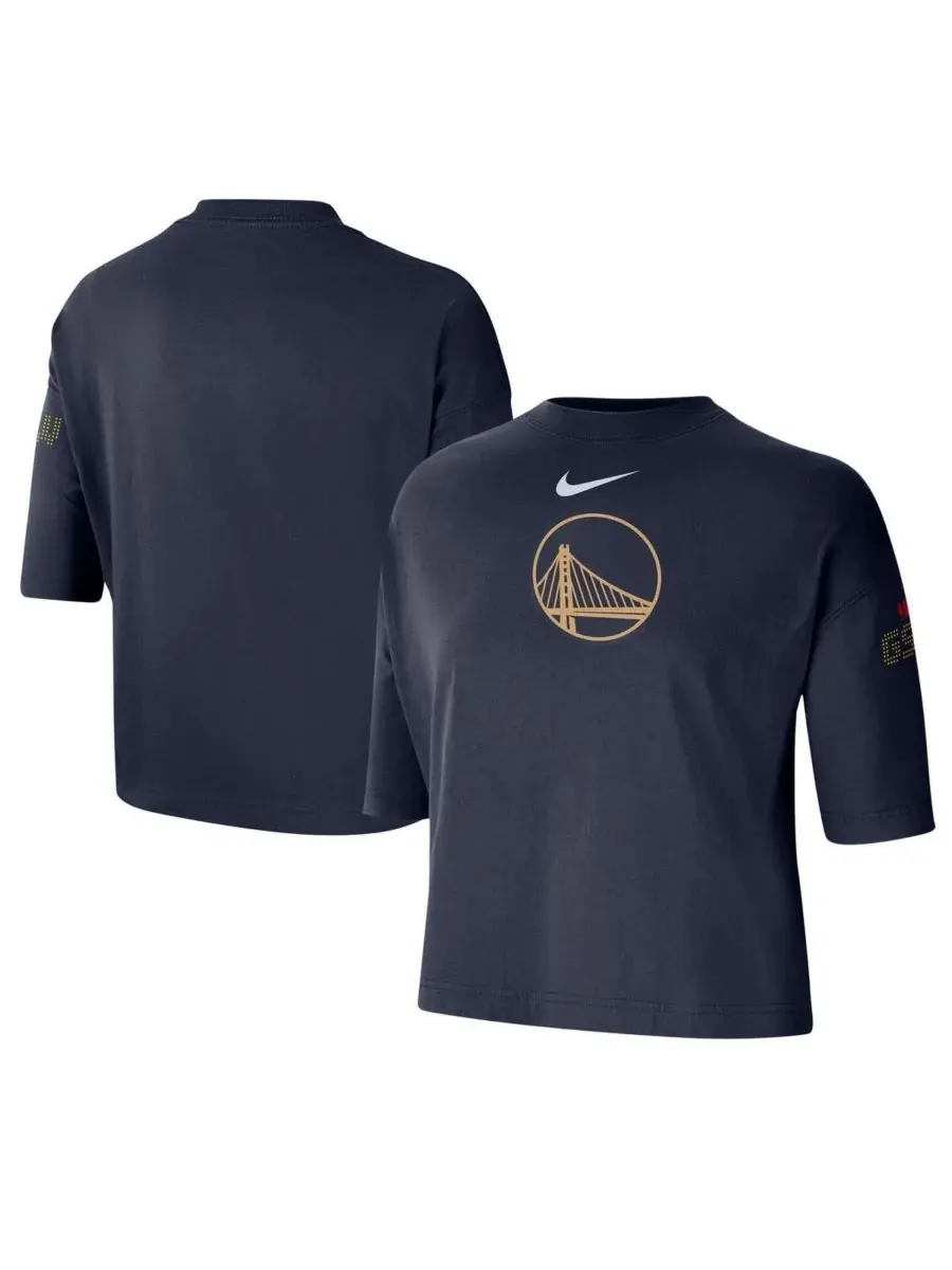 Nike Женская футболка Golden State Warriors 2024/25 City Edition Courtside Boxy темно-синего цвета — изображение 1 из 3