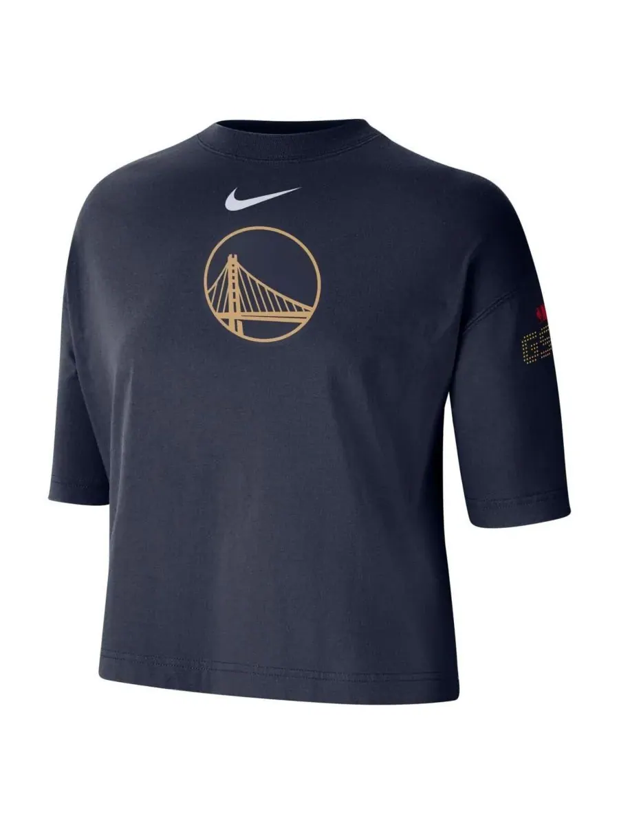 Nike Женская футболка Golden State Warriors 2024/25 City Edition Courtside Boxy темно-синего цвета — изображение 3 из 3