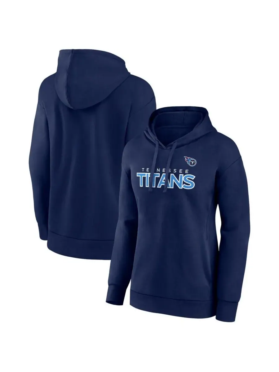 Fanatics Женская темно-синяя толстовка с капюшоном из хлопкового флиса Tennessee Titans Iconic — изображение 1 из 3