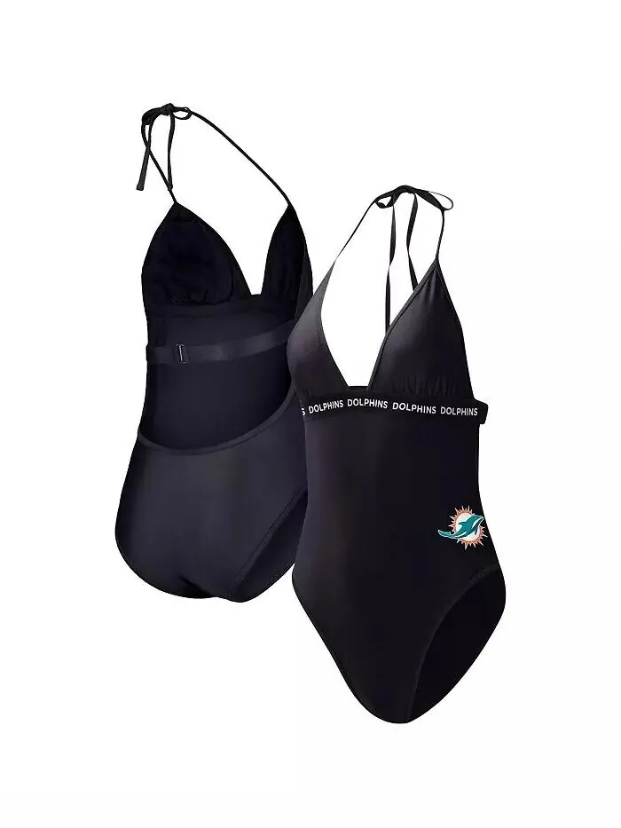 Женский черный купальник Miami Dolphins Full Count слитный G-III 4Her by Carl Banks