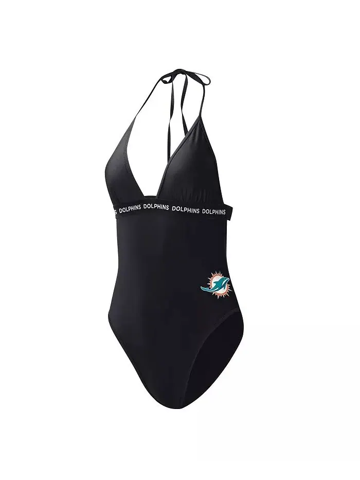Женский черный купальник Miami Dolphins Full Count слитный G-III 4Her by Carl Banks — изображение 2 из 3