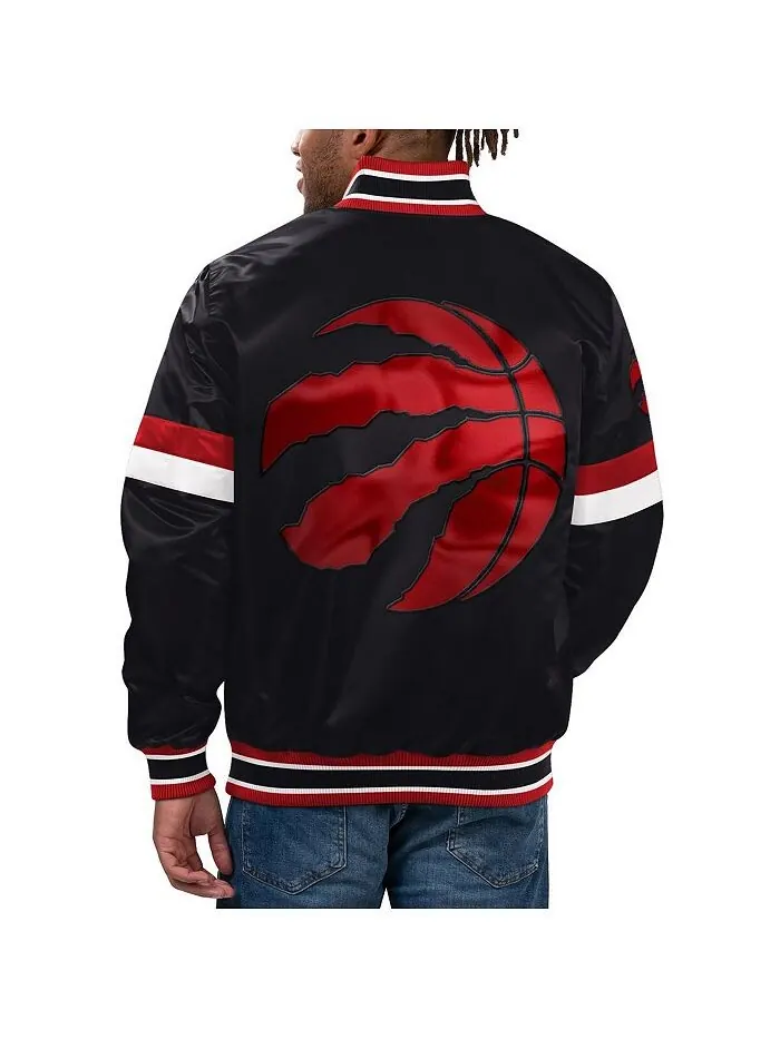 Мужская черная университетская атласная куртка с длинными кнопками Toronto Raptors Home Game Starter — изображение 2 из 2