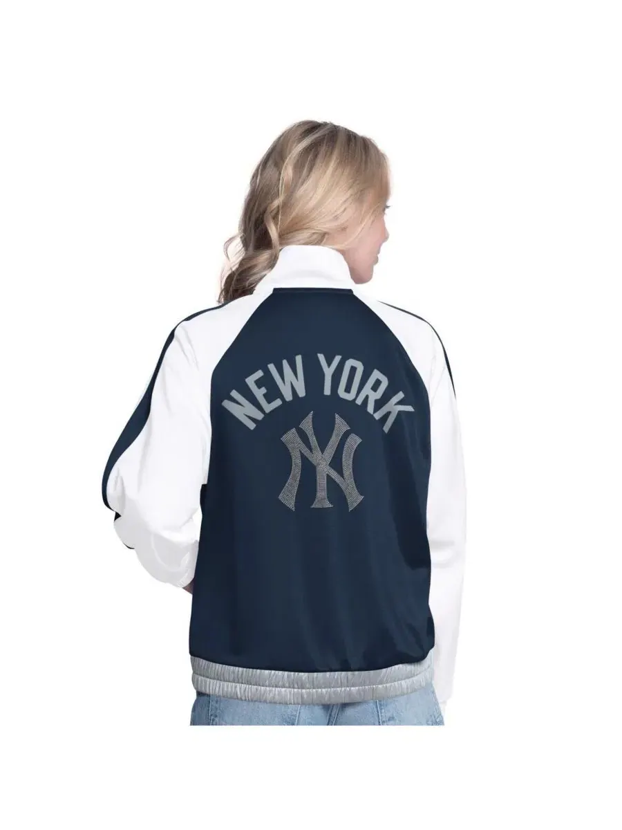 Женская белая/темно-синяя спортивная куртка New York Yankees Rally с рукавами реглан и — изображение 2 из 2