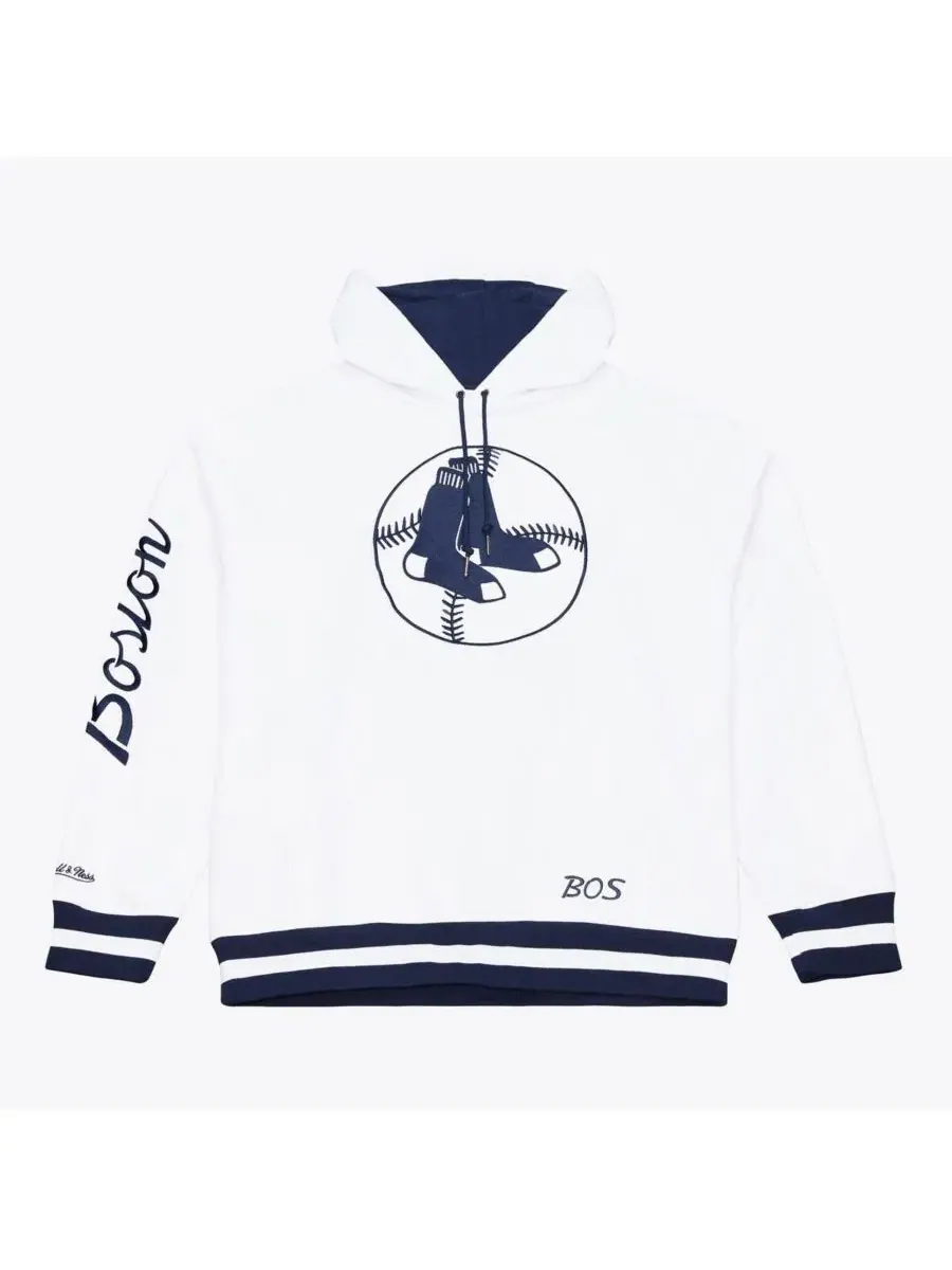 Мужская белая флисовая толстовка Boston Red Sox Cooperstown Collection Mitchell & Ness — изображение 1 из 4, белый