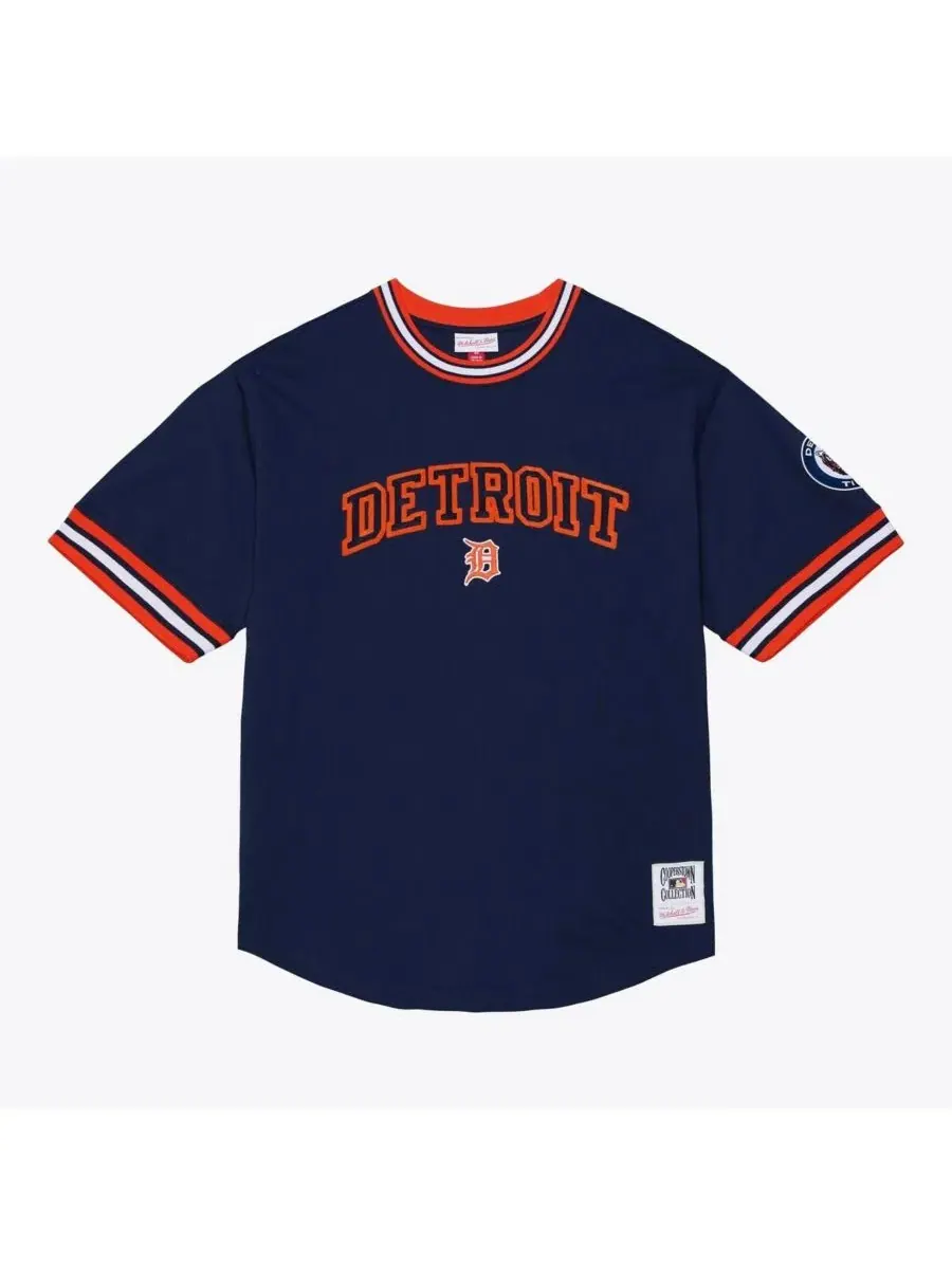 Мужская темно-синяя футболка Detroit Tigers Wild Pitch Ringer Mitchell & Ness — изображение 1 из 5, темно-синий