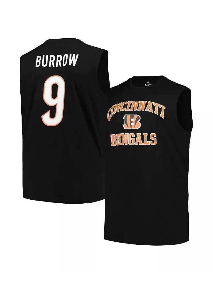 Мужская майка Joe Burrow Black Cincinnati Bengals Big Tall Muscle Fanatics — изображение 1 из 3