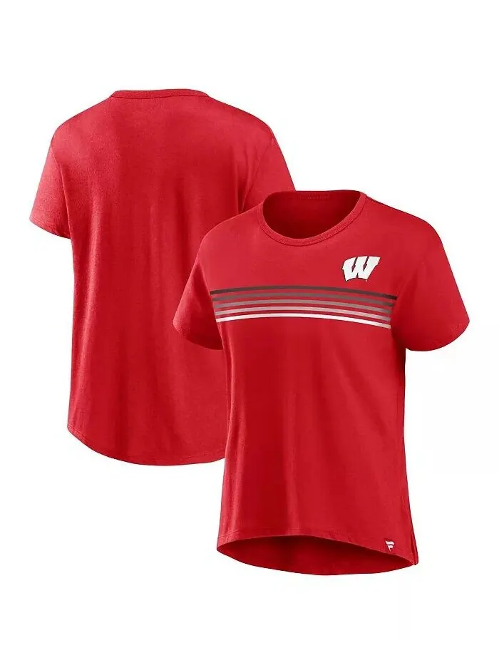 Женская футболка Red Wisconsin Badgers Tie Breaker Fanatics — изображение 1 из 3