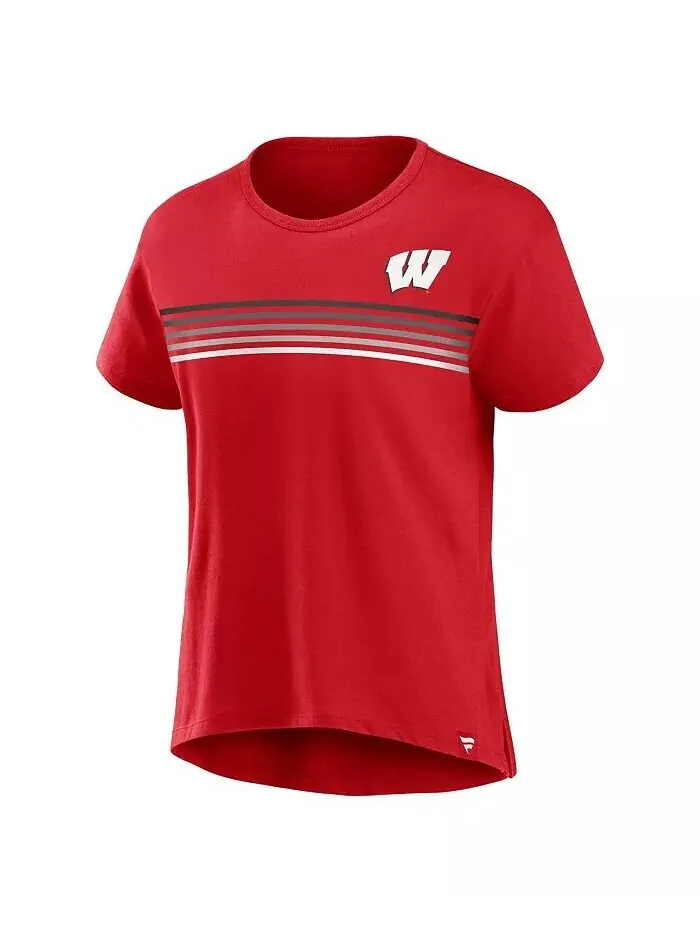 Женская футболка Red Wisconsin Badgers Tie Breaker Fanatics — изображение 2 из 3