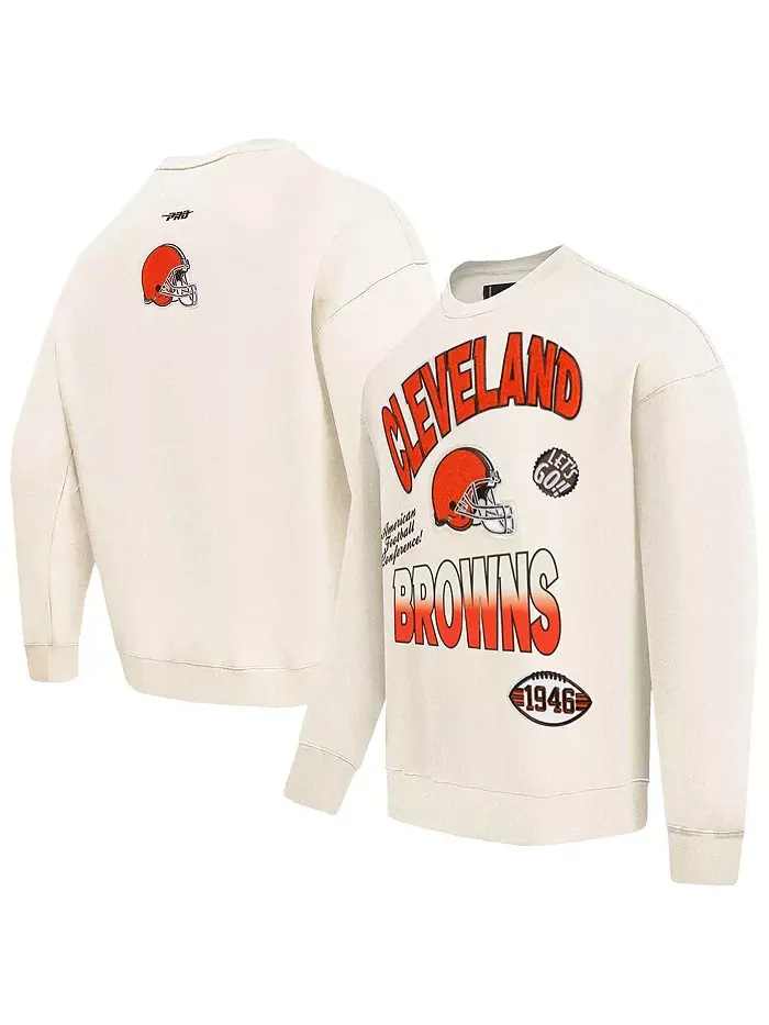 Мужская кремовая толстовка Cleveland Browns Turn It Up Pro Standard — изображение 1 из 5