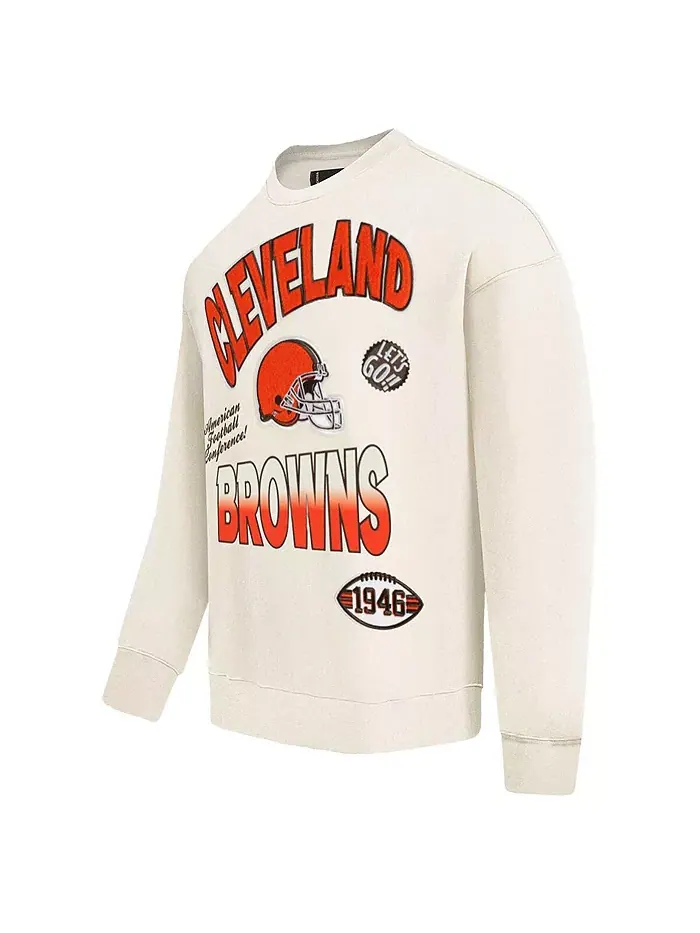 Мужская кремовая толстовка Cleveland Browns Turn It Up Pro Standard — изображение 2 из 5