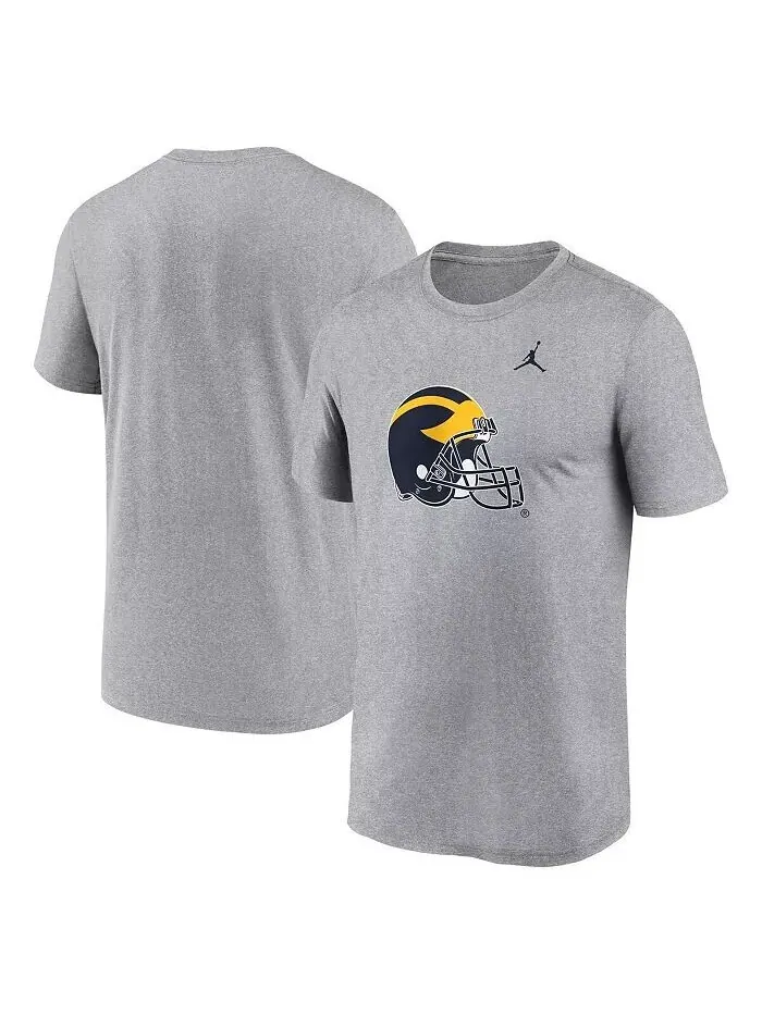 Футболка мужская Heather Grey Michigan Wolverines Primetime Legend с альтернативным логотипом Jordan — изображение 1 из 3