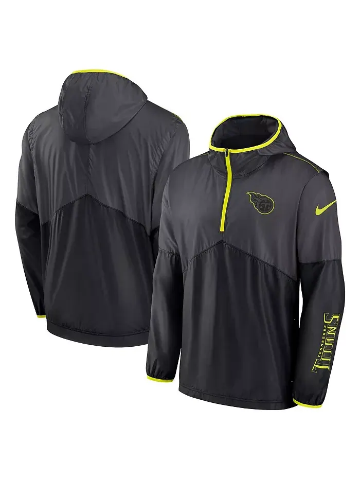 Мужская толстовка с молнией до середины Anthracite Tennessee Titans Volt Nike — изображение 1 из 3