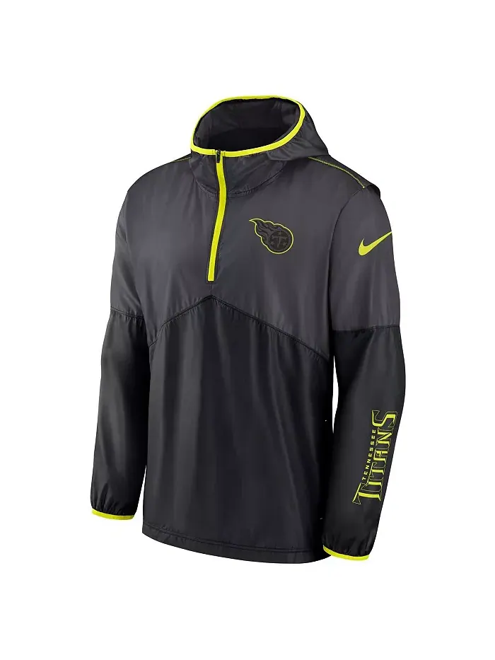 Мужская толстовка с молнией до середины Anthracite Tennessee Titans Volt Nike — изображение 2 из 3