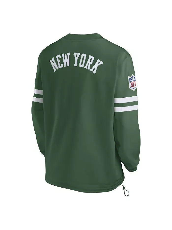 Мужская зеленая толстовка с V-образным вырезом New York Jets 2023 Sideline Pullover Windshirt Nike — изображение 3 из 3
