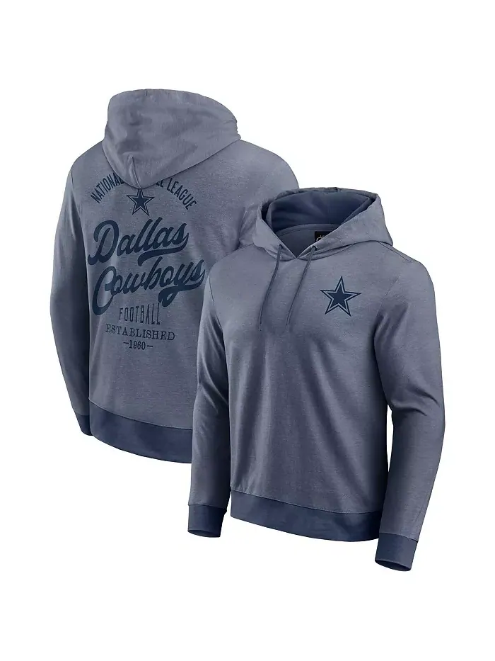 Мужская тонированная вязаная толстовка с капюшоном Dallas Cowboys в темно-синем цвете Fanatics — изображение 1 из 5