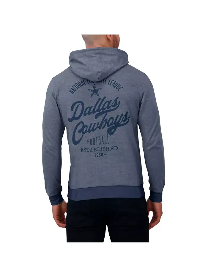 Мужская тонированная вязаная толстовка с капюшоном Dallas Cowboys в темно-синем цвете Fanatics — изображение 5 из 5
