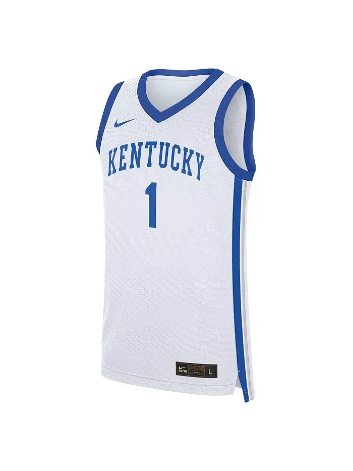 Мужская реплика домашней футболки Kentucky Wildcats, белая, №1 Nike — изображение 3 из 3