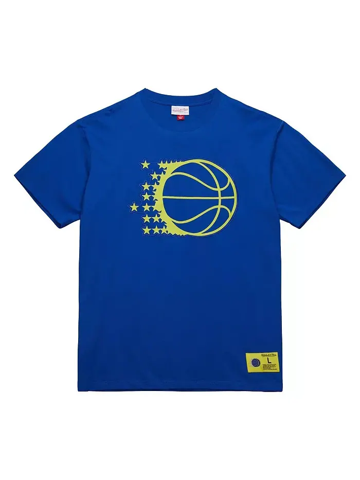 Мужская футболка Orlando Magic Hardwood Classics Neon Nights премиум-класса, синяя Mitchell & Ness — изображение 2 из 5