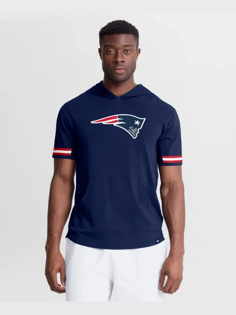 Футболка с капюшоном с коротким рукавом Optimal Play, New England Patriots Fanatics — изображение 1 из 5, темно-синий красный