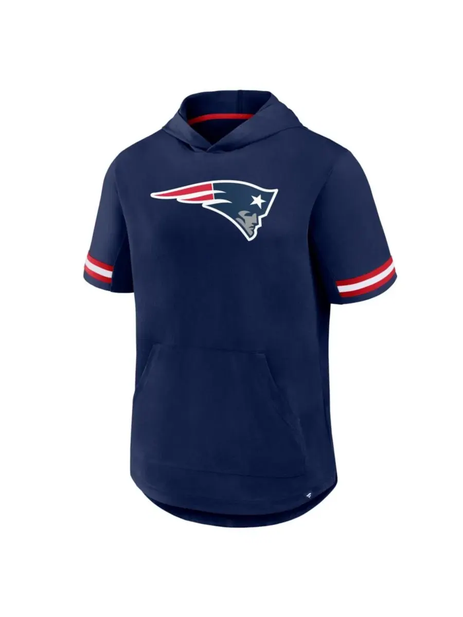 Футболка с капюшоном с коротким рукавом Optimal Play, New England Patriots Fanatics — изображение 2 из 5, темно-синий красный