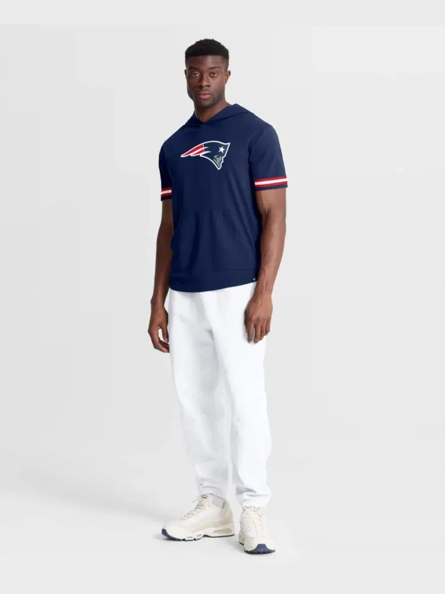 Футболка с капюшоном с коротким рукавом Optimal Play, New England Patriots Fanatics — изображение 5 из 5, темно-синий красный
