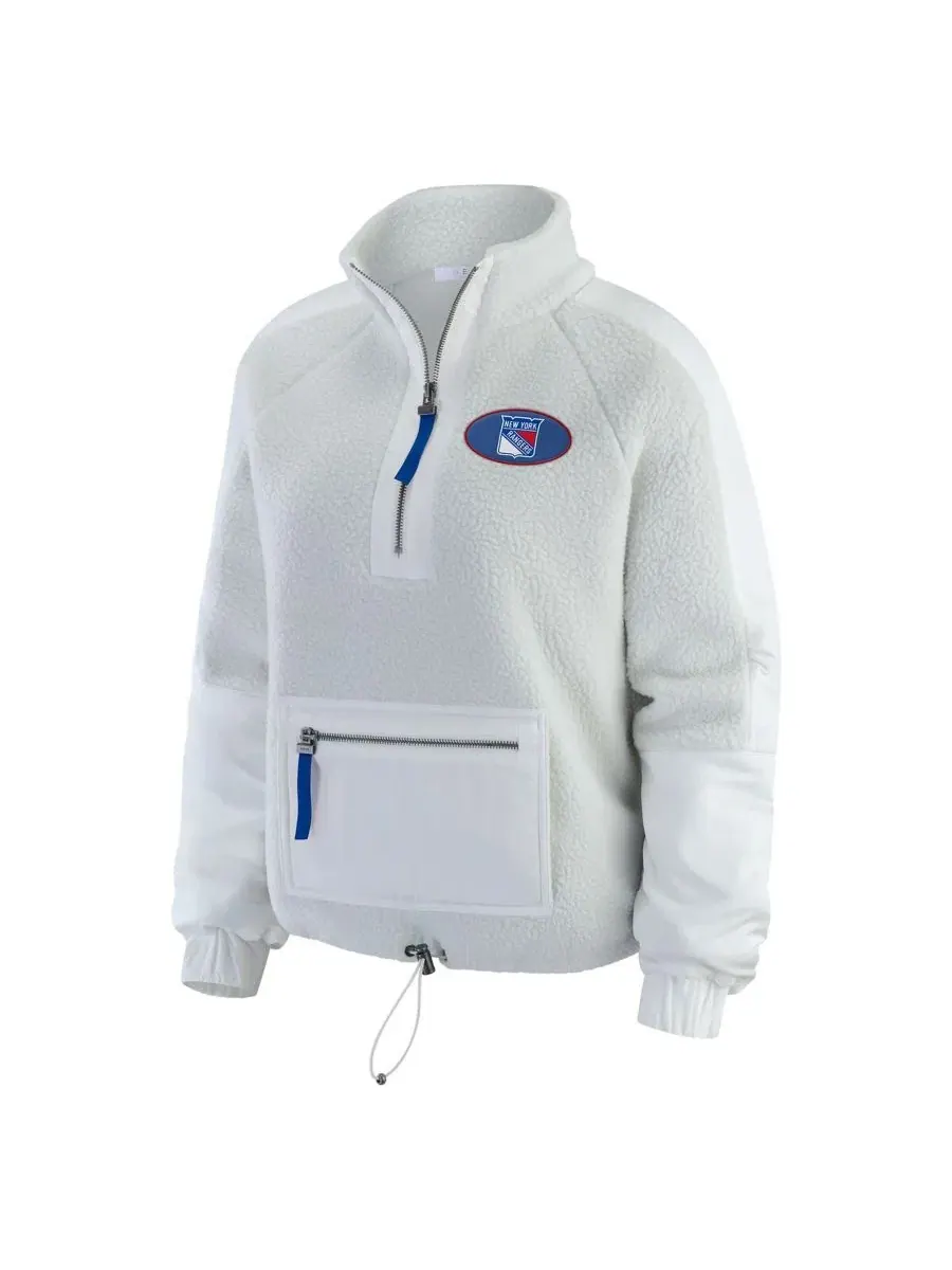 Женская куртка Polar Fleece Quarter-Zip с принтом New York Rangers WEAR by Erin Andrews — изображение 2 из 5, серый