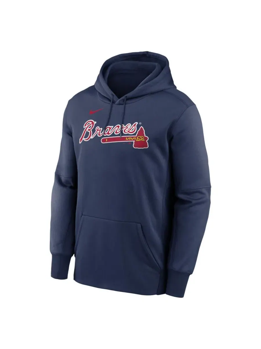 Худи Nike Therma с принтом Atlanta Braves — изображение 3 из 3, темно-синий