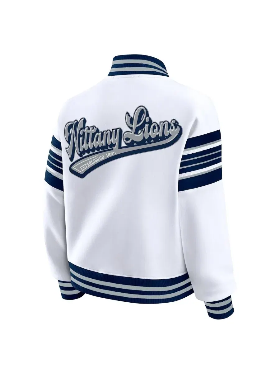 Женская куртка-свитшот на кнопках с принтом Penn State Nittany Lions WEAR by Erin Andrews — изображение 3 из 5, белый