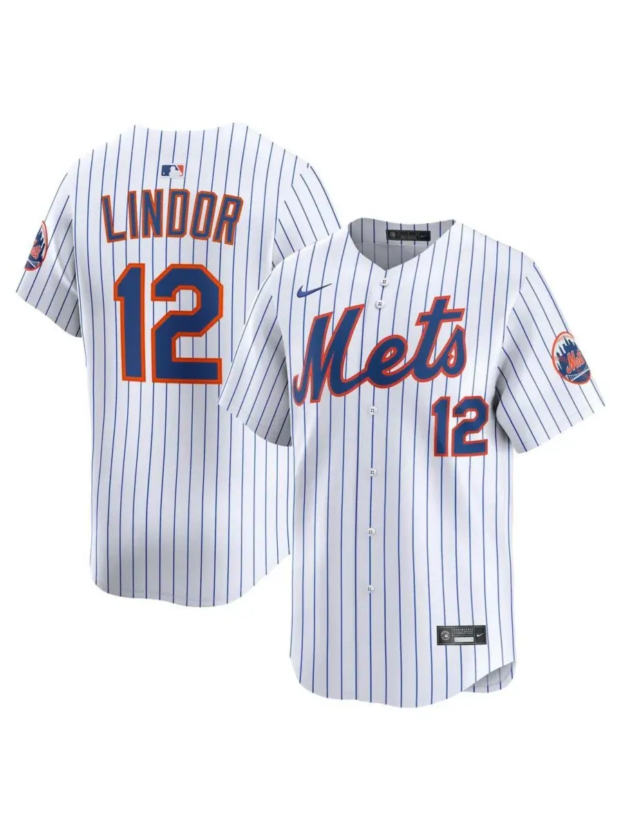 Мужская футболка-джерси с длинным рукавом Francisco Lindor Home Limited Nike — изображение 1 из 4, белый