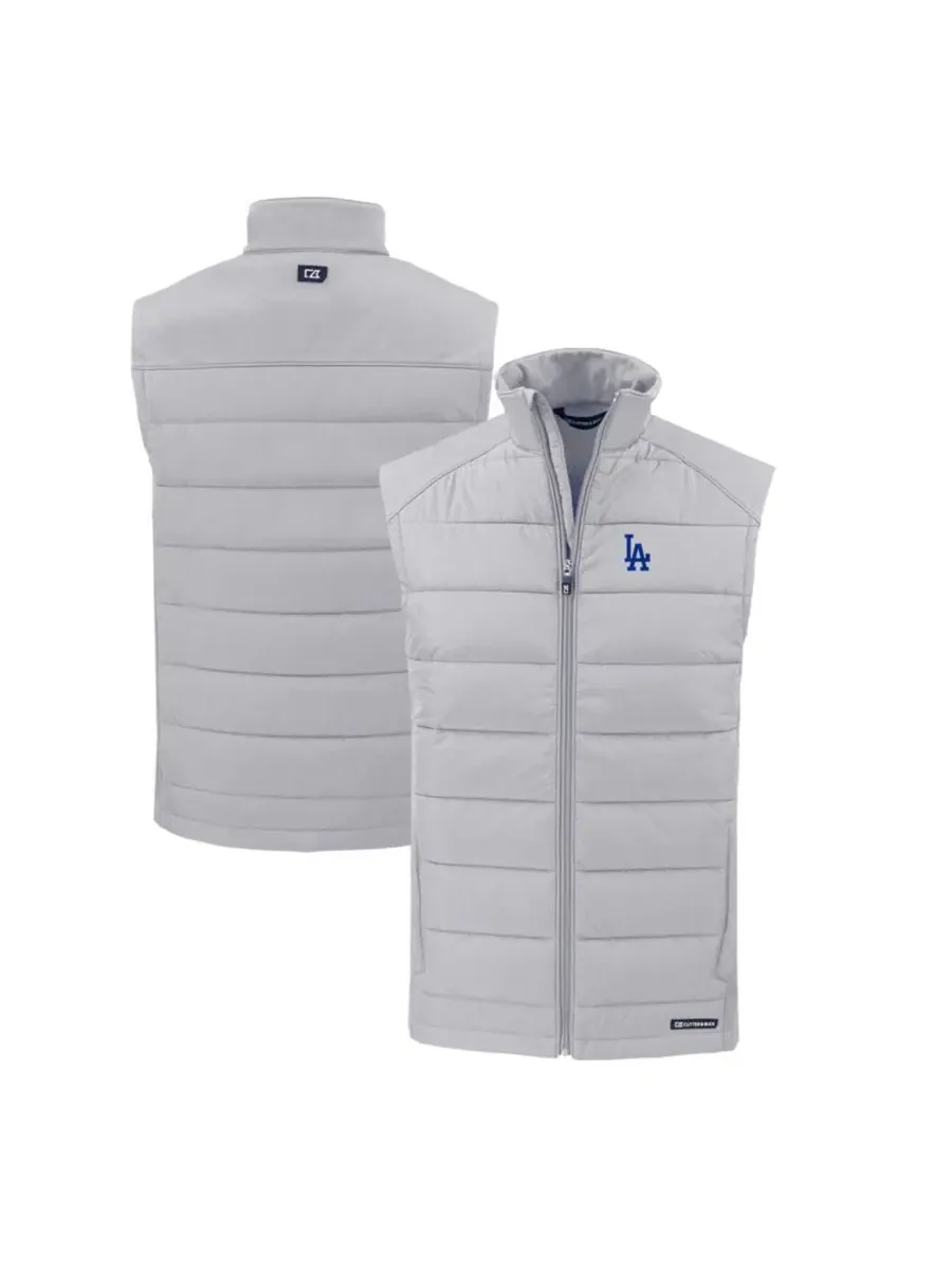 Утепленный жилет без рукавов с принтом Evoke Hybrid Eco Softshell Full-Zip Cutter & Buck — изображение 1 из 3, серый