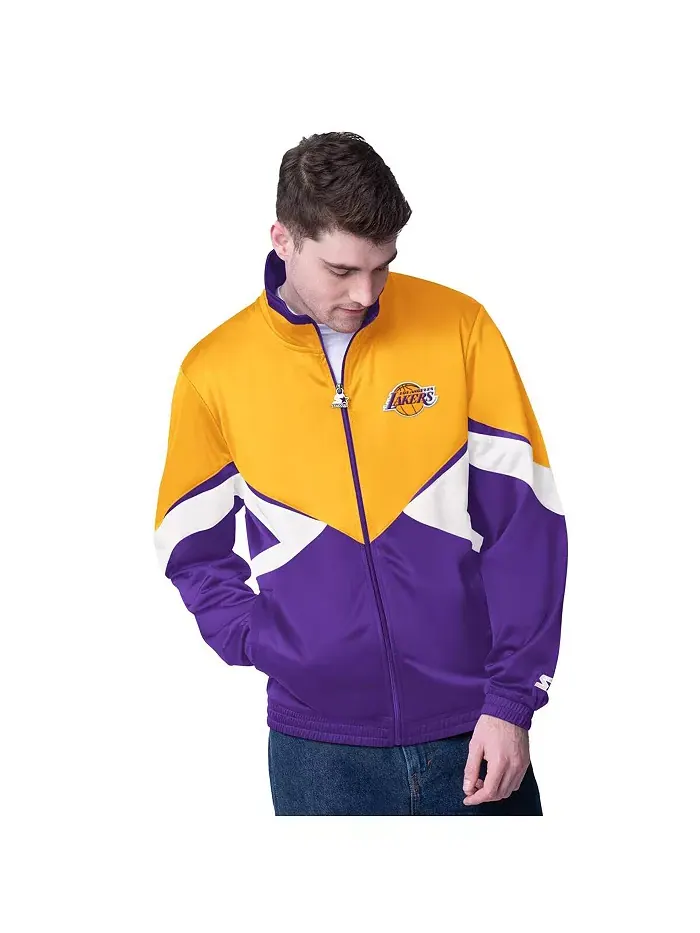 Мужская золотая/фиолетовая толстовка Los Angeles Lakers Rush Applique на молнии Starter — изображение 1 из 2