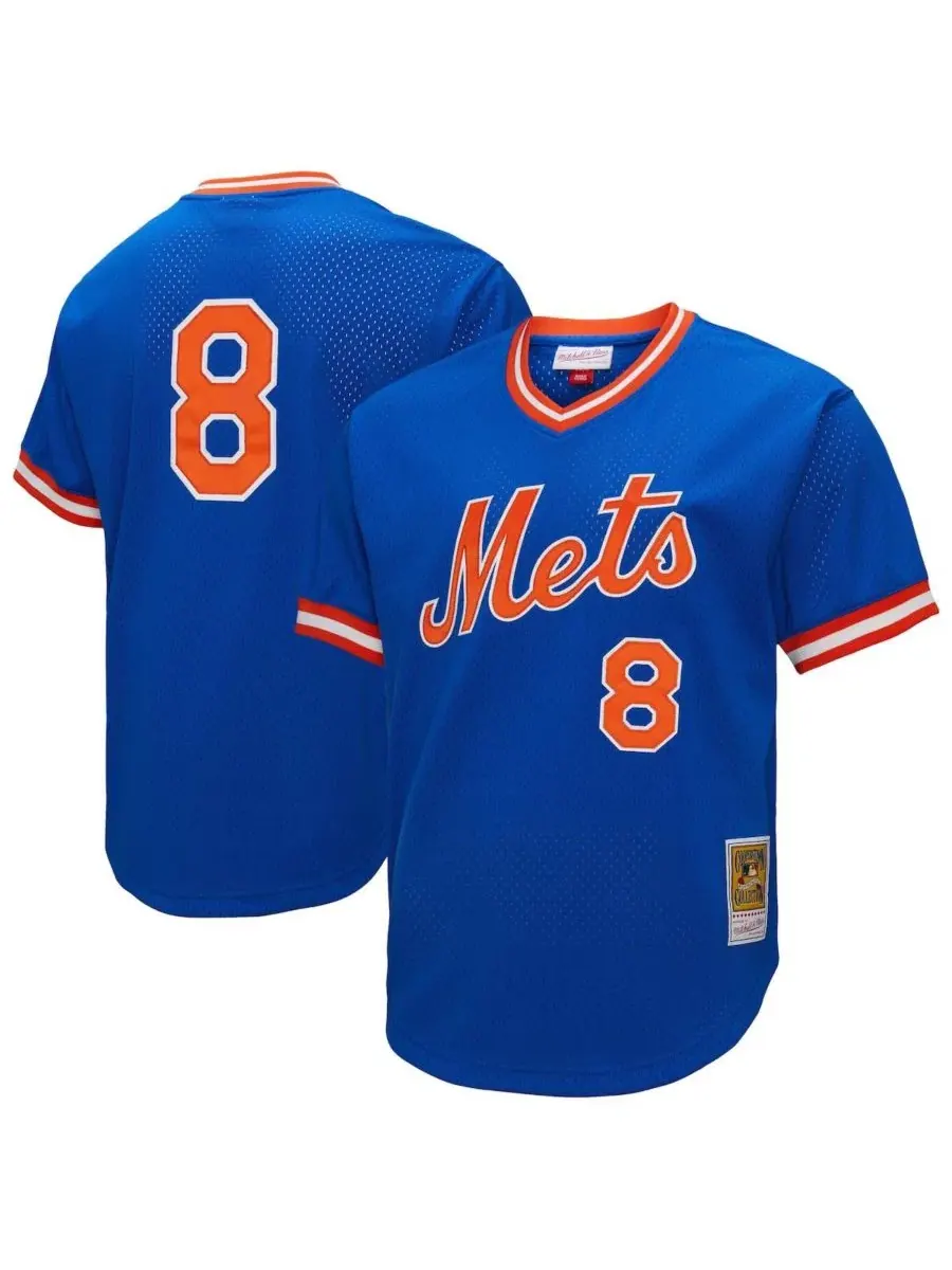 Мужская тренировочная джерси с коротким рукавом, модель Gary Carter Mitchell & Ness — изображение 1 из 3, королевский