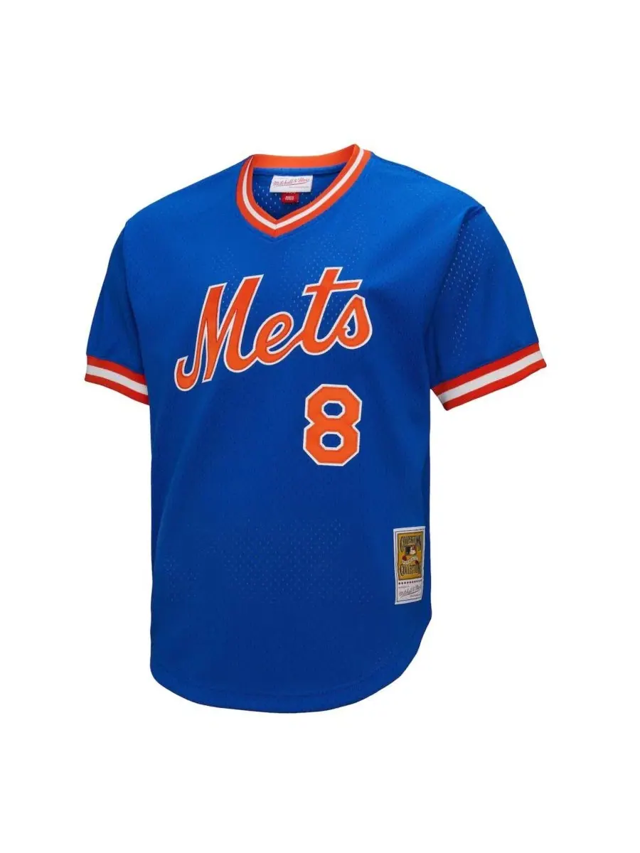 Мужская тренировочная джерси с коротким рукавом, модель Gary Carter Mitchell & Ness — изображение 2 из 3, королевский