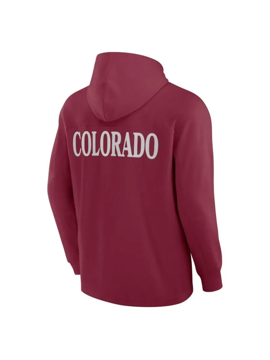Лонгслив-худи с капюшоном Colorado Avalanche Elements Blaze Tri-Blend Fanatics — изображение 2 из 3, бордовый