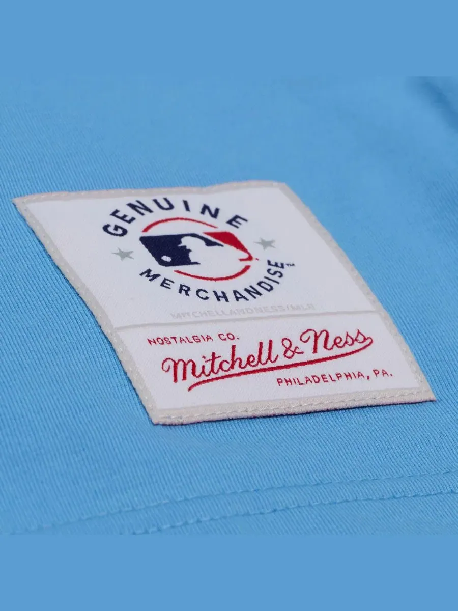 Футболка с вышитым логотипом New York Mets Mitchell & Ness — изображение 2 из 5, светлый синий