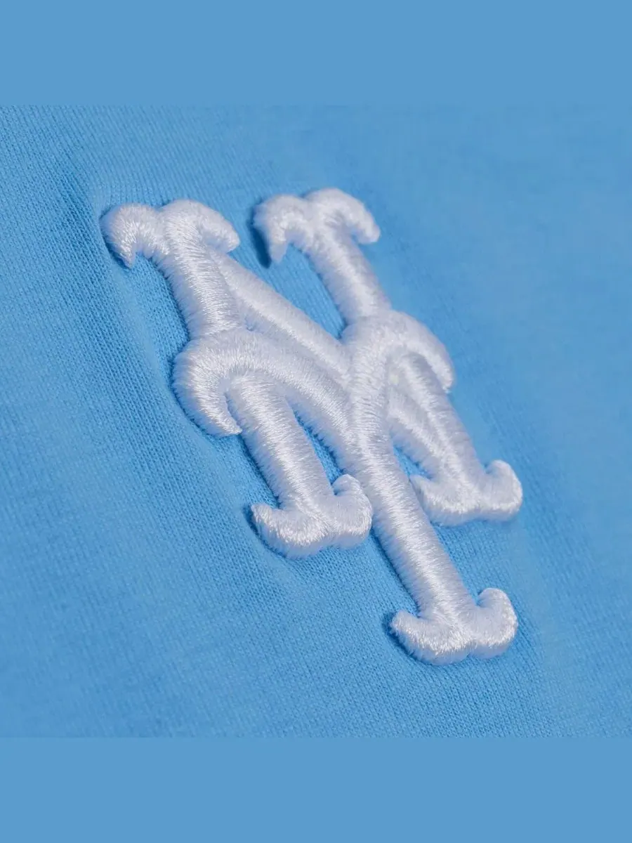 Футболка с вышитым логотипом New York Mets Mitchell & Ness — изображение 3 из 5, светлый синий