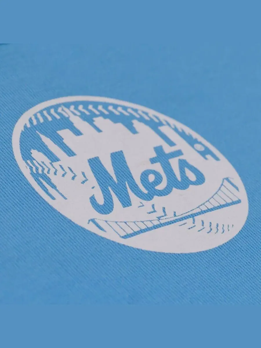 Футболка с вышитым логотипом New York Mets Mitchell & Ness — изображение 4 из 5, светлый синий