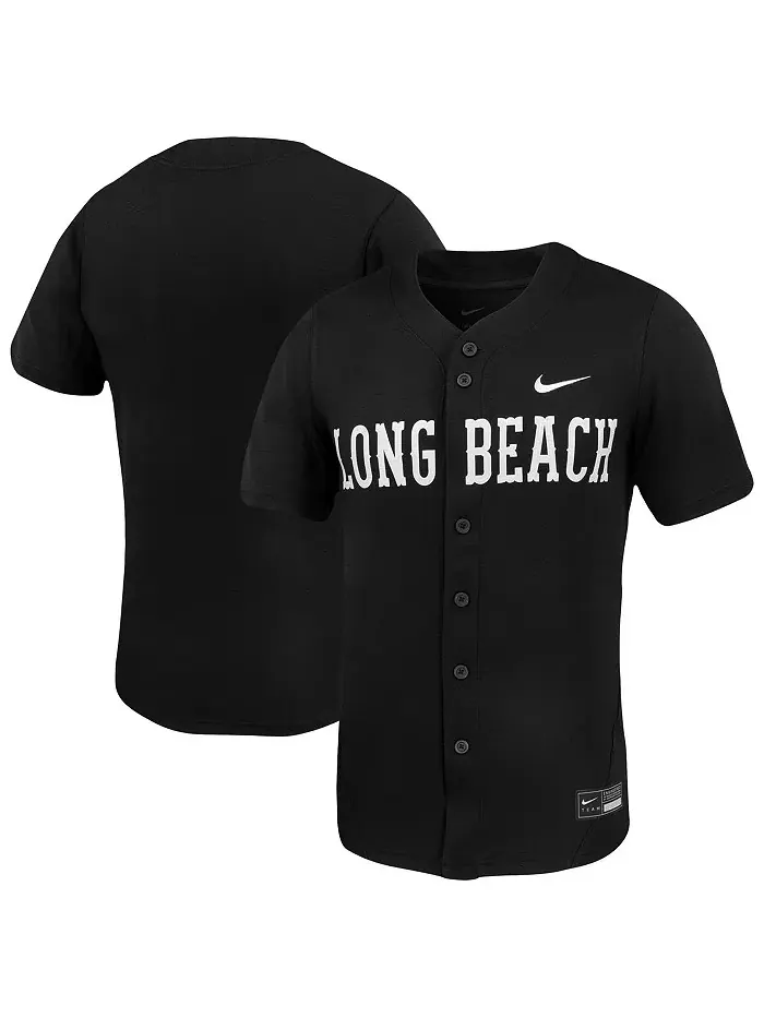 Мужская черная бейсбольная джерси The Beach Replica Cal State Long Beach Nike — изображение 1 из 3