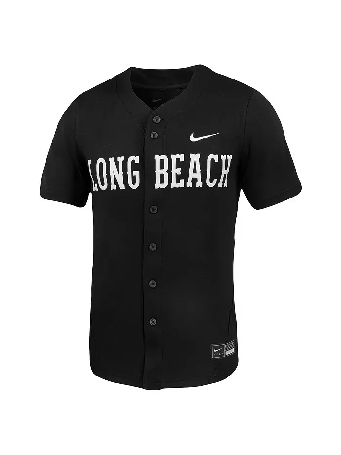 Мужская черная бейсбольная джерси The Beach Replica Cal State Long Beach Nike — изображение 3 из 3