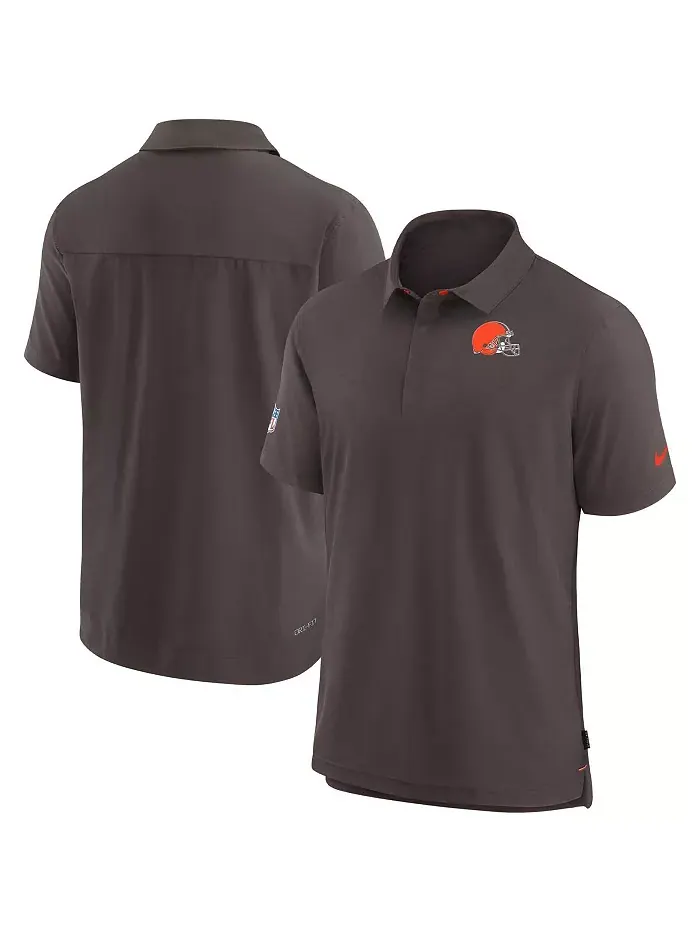 Мужская коричневая поло Cleveland Browns Sideline Lockup Performance Nike — изображение 1 из 1