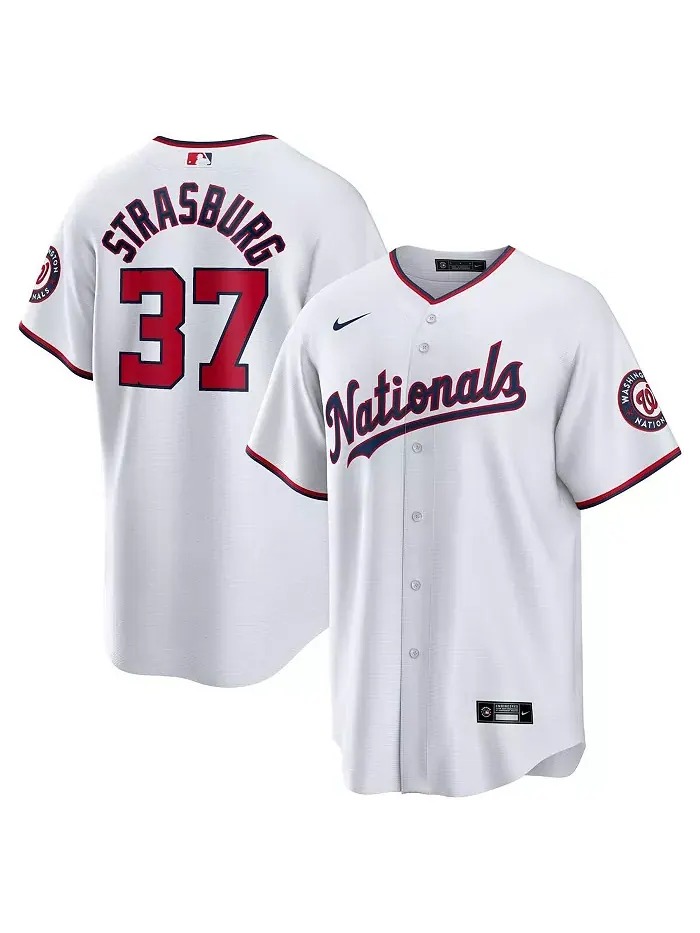Мужская реплика домашней футболки Washington Nationals Stephen Strasburg белого цвета Nike — изображение 1 из 3